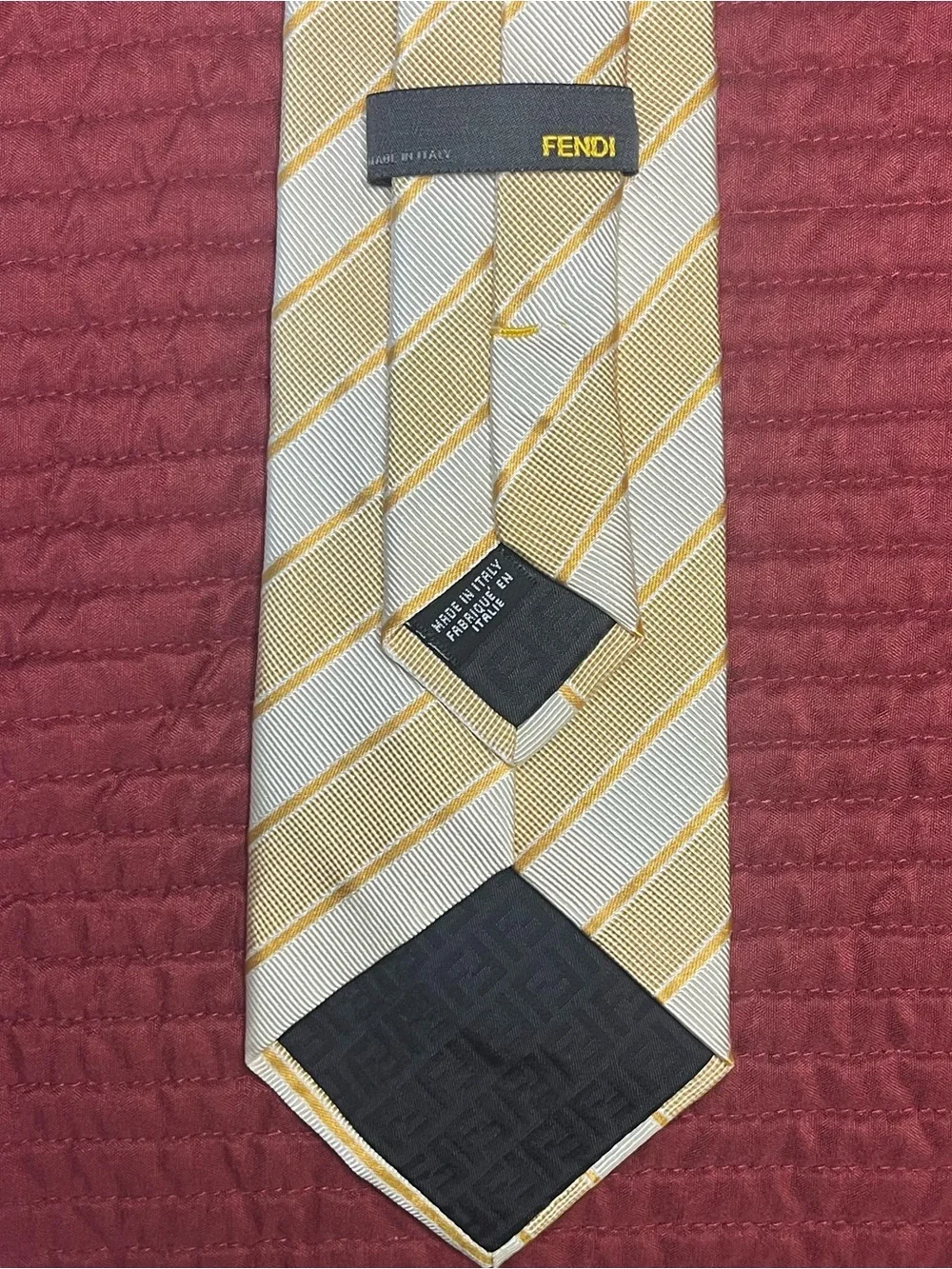 Fendi Diagonal Stripe Silk Blend Tie